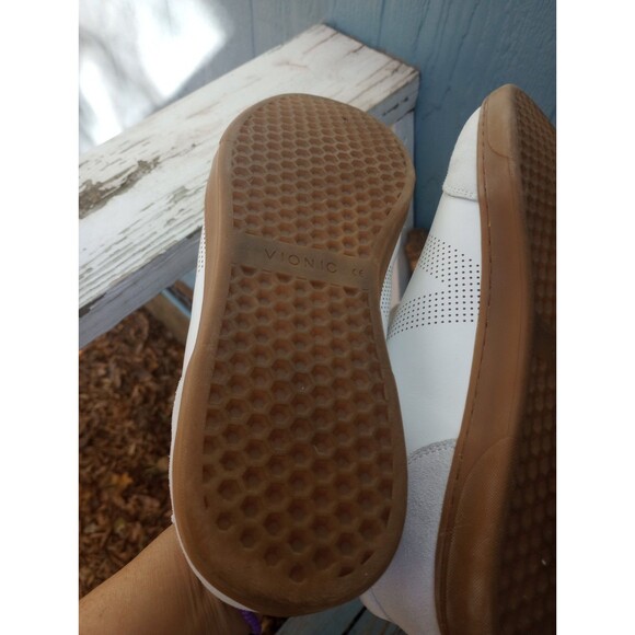 VIONIC BROK Men's Casual Sneakers Pain release White Leather Size 11 Lace Up - Picture 3 of 8